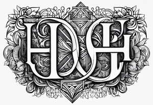 Honorata and Jacek marriage. Generate a tattoo from the letters H and J tattoo idea