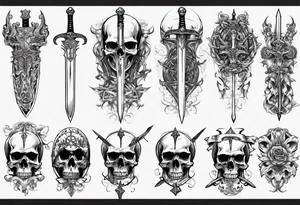 sword skull guard tattoo idea