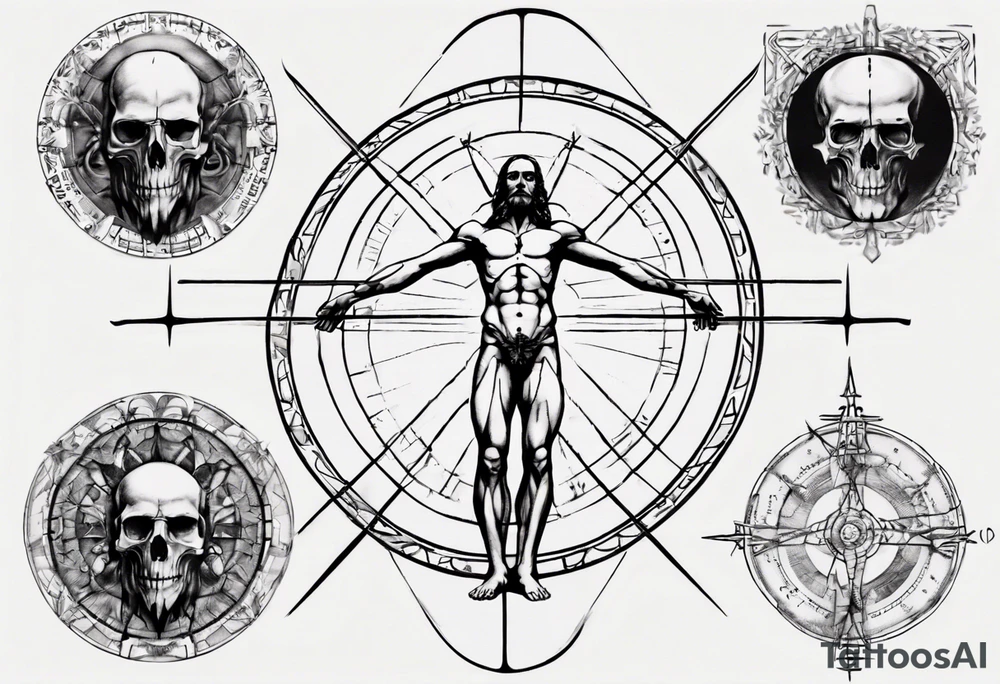 Vitruvian man tattoo idea