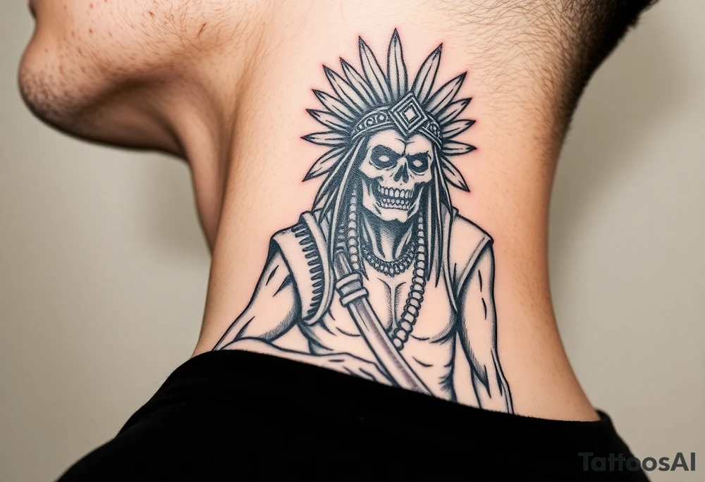 zombie Aztec hench man going to work tattoo idea