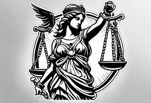 lady justice tattoo tattoo idea