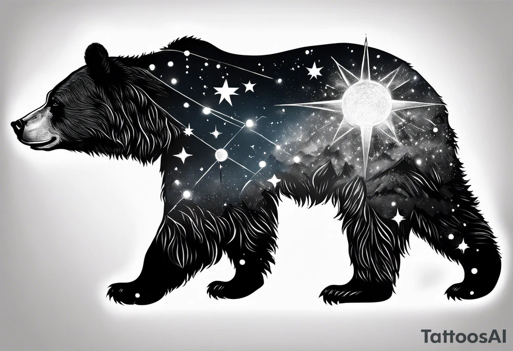great bear star constellation, realistic, for men tattoo idea great bear star constellation, realistic, for men tattoo idea