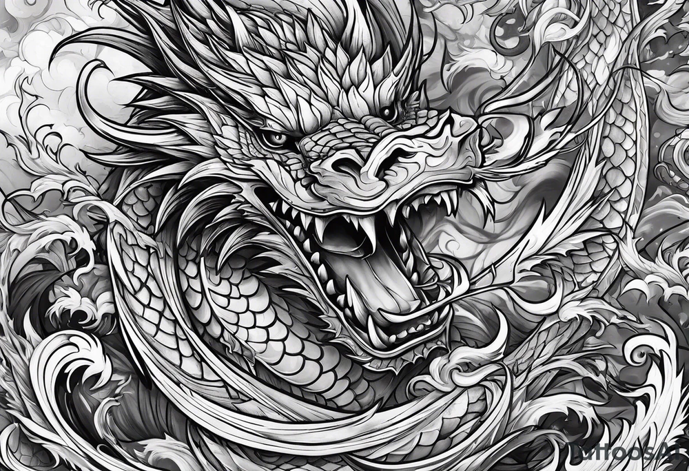 roaring dragons tattoo idea