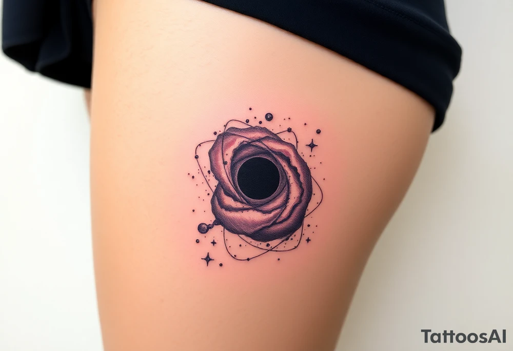 galaxy in outer space with a black hole tattoo idea