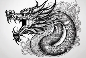 Chinese dragon in the shape of 2024 tattoo idea