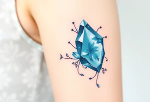 Witchy Aquamarine stone tattoo idea