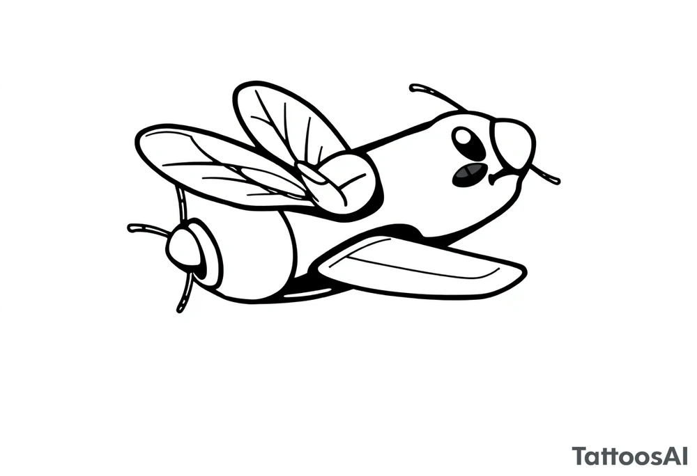 Bee flying a jet plane tattoo idea