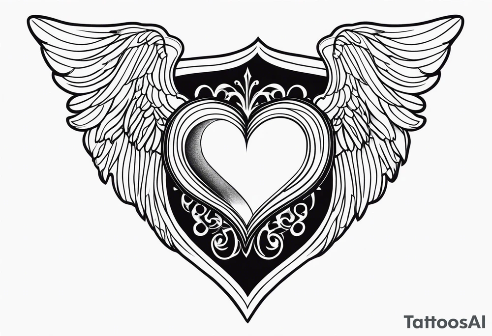 Y2K angel heart with wings simple but sexy tattoo idea