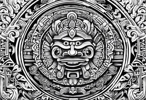 Glyph Mayan sculpture tattoo idea