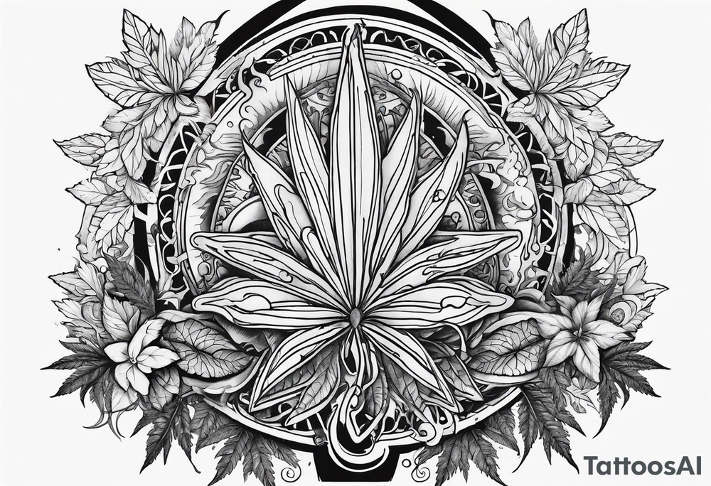 Marijuana and Psychedelic inspired tattoo tattoo idea