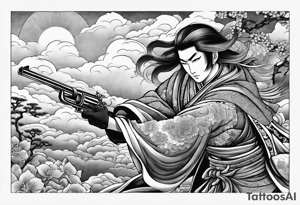 Kuniyoshi: Warrior Inaue Daikuro Masatada with Hand Cannon tattoo idea