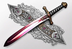 Sword etched with vivianus moriendum est tattoo idea