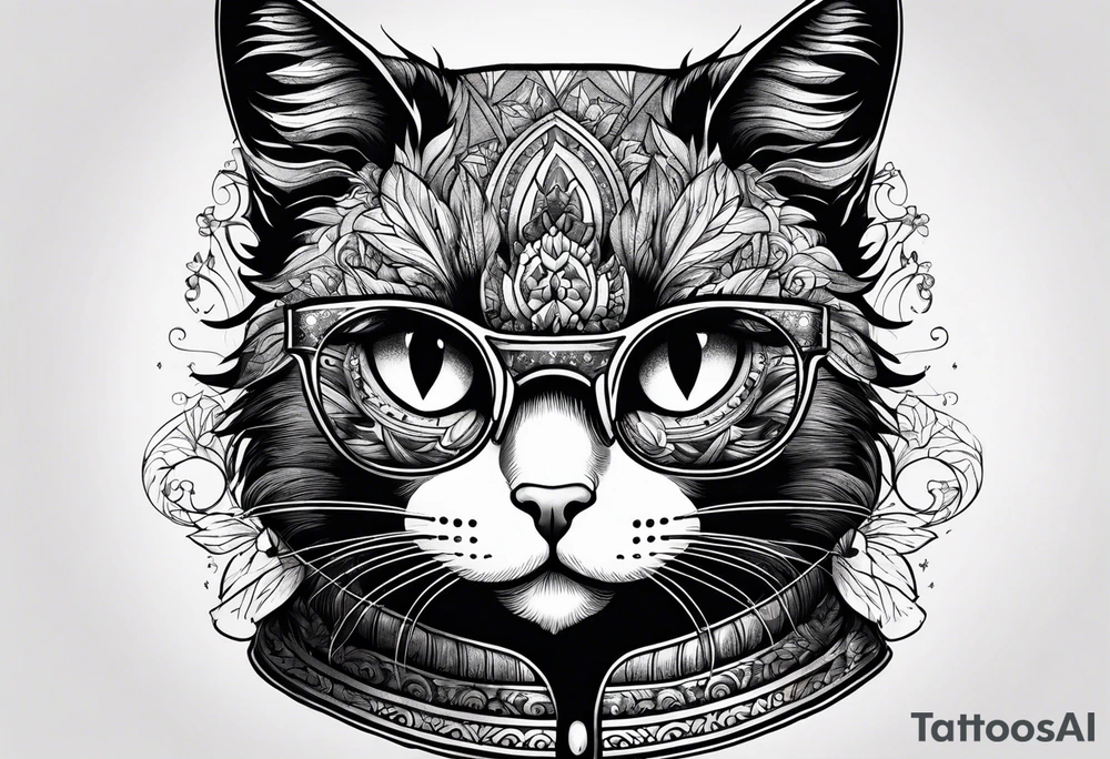 black cat in a sweater tattoo idea