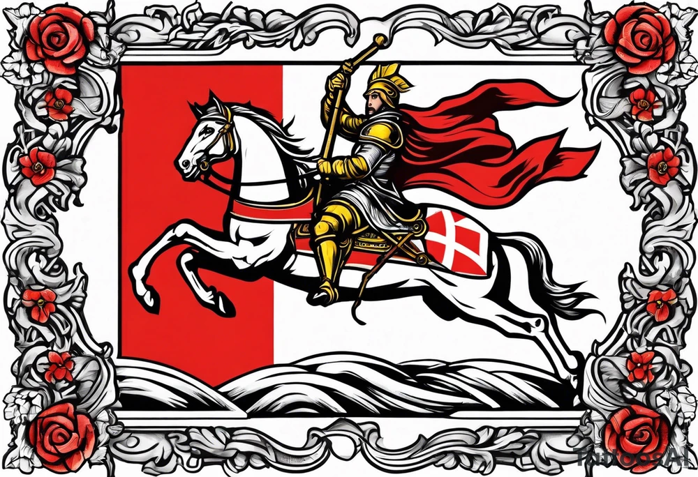 flag of saint george impailed on a lance tattoo idea