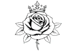 A Rose with a kings crown on it tattoo idea