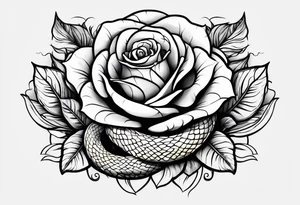 Snake with yellow rose tattoo idea