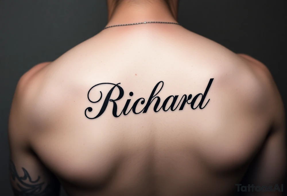 Easy Unique womans arm tattoo with the name Richard  in it tattoo idea