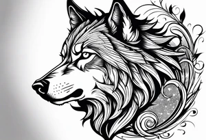Magic wolf tattoo. tattoo idea