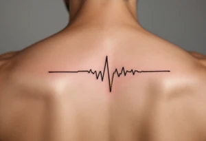 A minimalist black EKG waveform with subtle gold accents at the peaks, reflecting strength and stability. tattoo idea