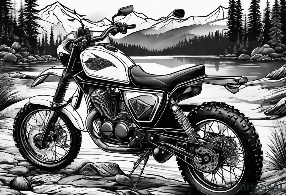 Dirt bikes, camping, fishing tattoo idea