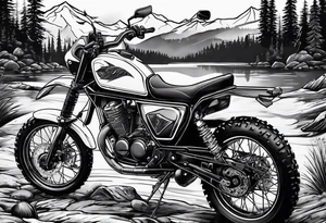 Dirt bikes, camping, fishing tattoo idea