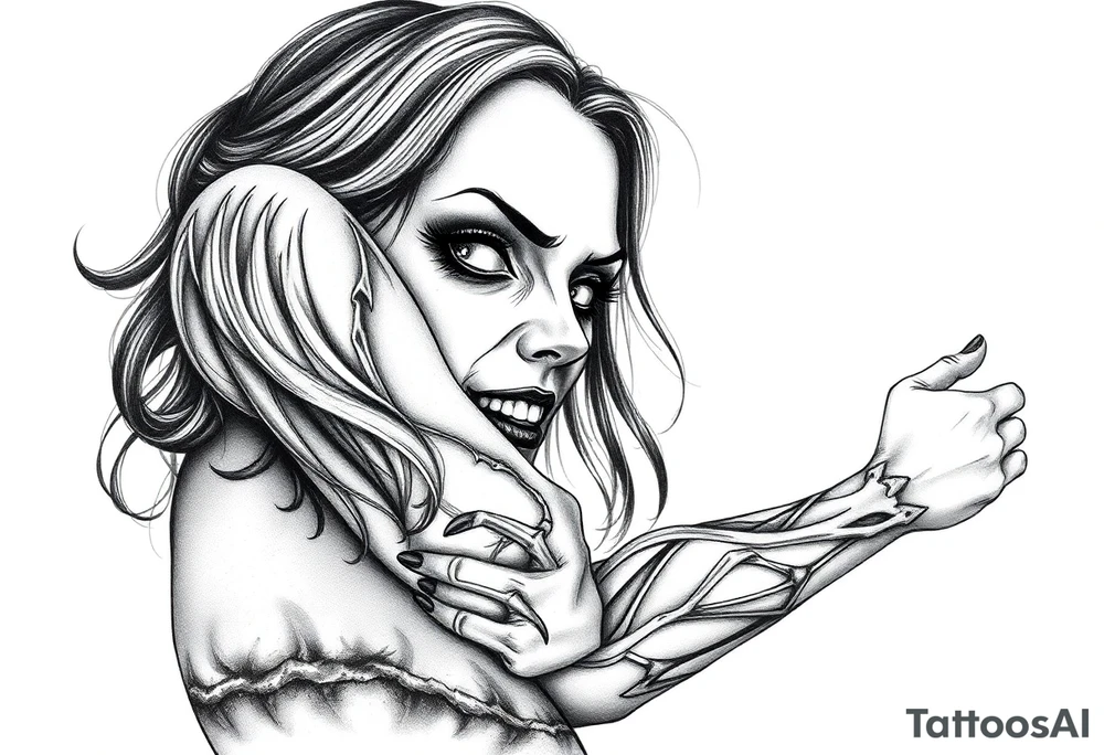 Scary women arm tattoo tattoo idea