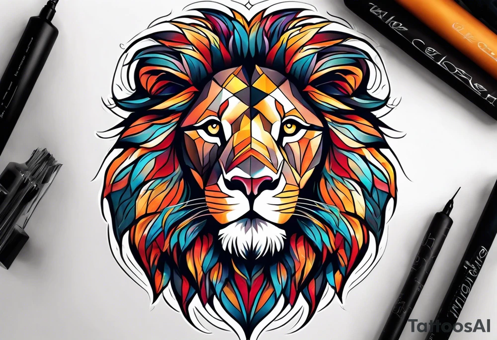 Powerful majestic lion tattoo idea