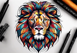 Powerful majestic lion tattoo idea
