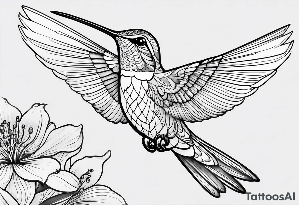 hummingbird lines arm tattoo tattoo idea