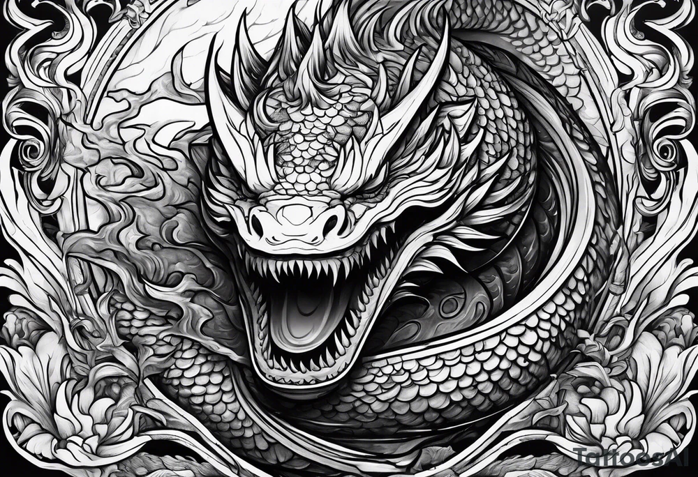 Menacing leviathan tattoo idea