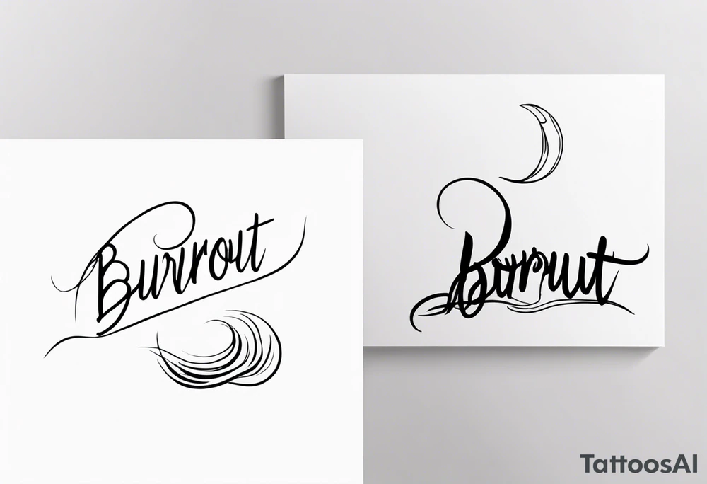 tattoo idea with the word burnout. Dual nature tattoo idea