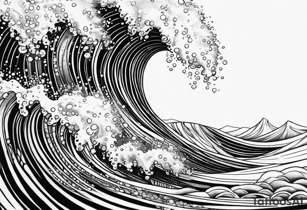 ocean waves bubbles tattoo idea