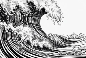 ocean waves bubbles tattoo idea