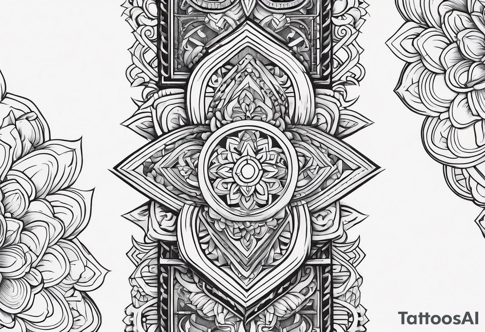 Thin line of a Nordic chain that surrounds the forearm, tattoo idea