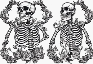 cartoon dancing skeleton tattoo idea