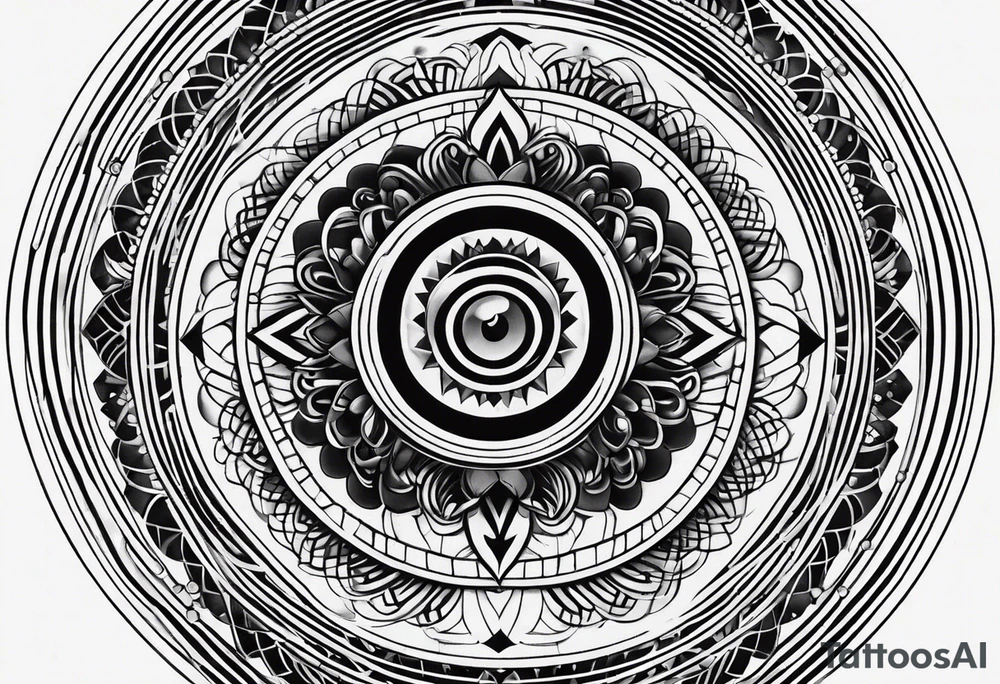 concentric black circles tattoo idea