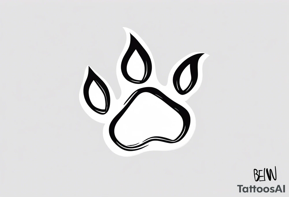 Paw Print with a name Ben tattoo idea