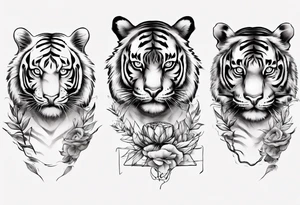 Electricity Tiger forearm  sleeve tattoo idea