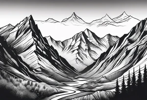 Mountains, concept tattoo idea
