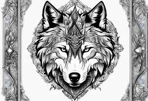 Wolf turkish brave wild sword tattoo idea