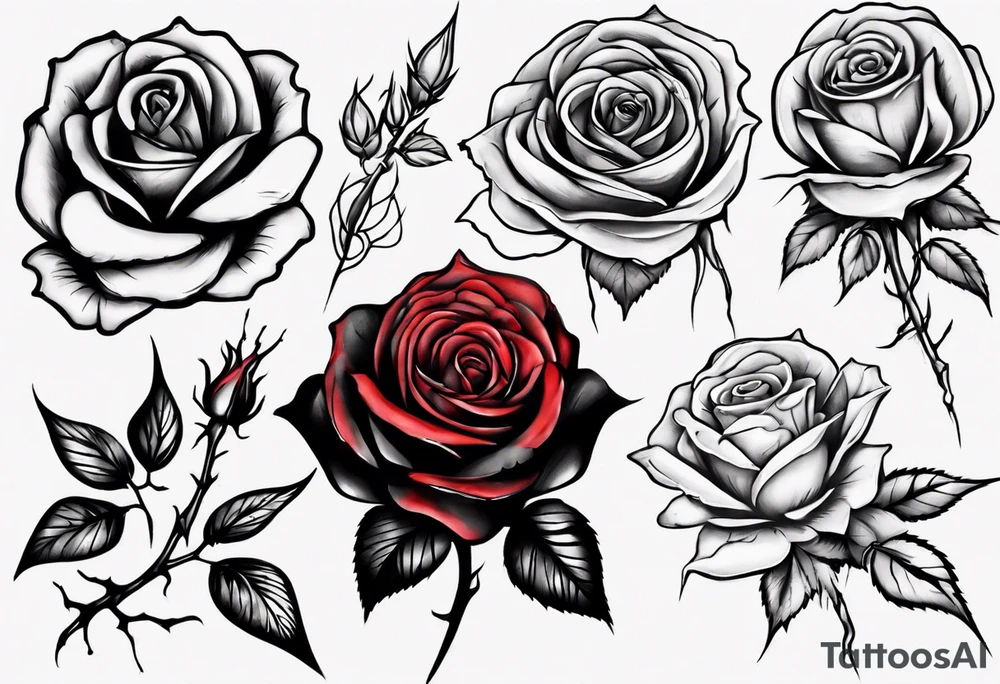 bleeding rose tattoo idea
