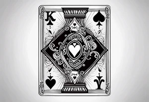 Show Two cards, king of hearts and the Ace of spades behind it tattoo idea