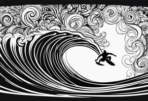 Black surfer tattoo idea