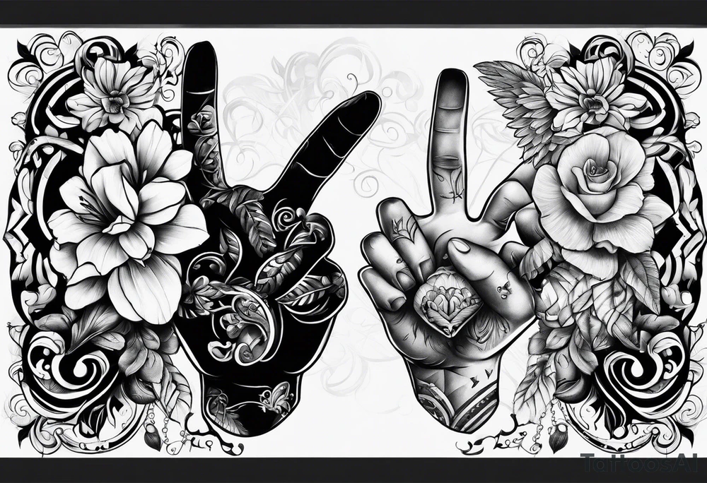 Crossing fingers of children tattoo idea
