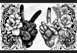 Crossing fingers of children tattoo idea