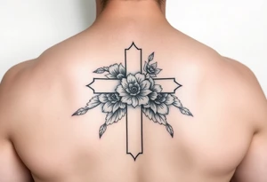 Cross with flowers inside tattoo idea