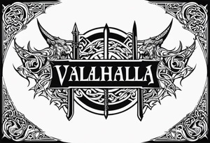 Viking sword Valhalla shield dragon tattoo idea