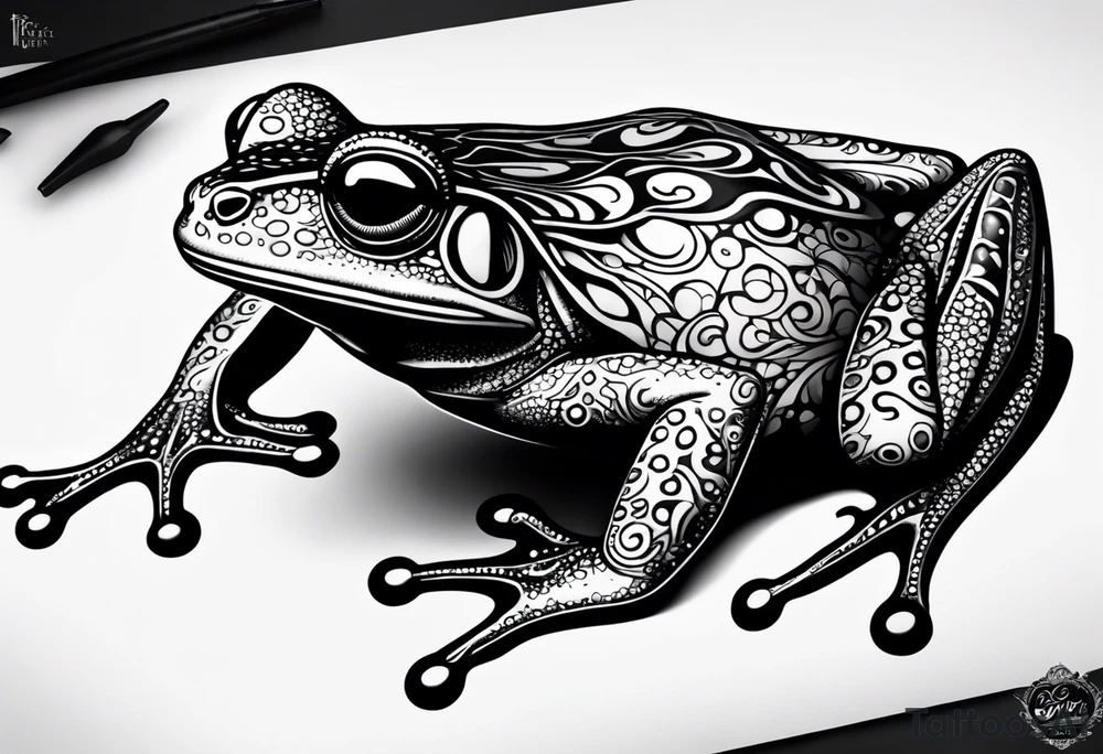 a psychedelic frog tattoo idea