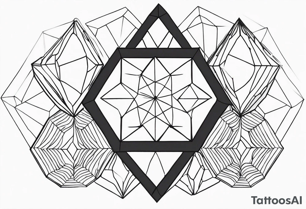 Crystal hexagons tattoo idea