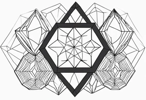 Crystal hexagons tattoo idea